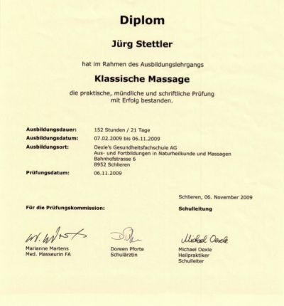Diplom: Klassische Massage