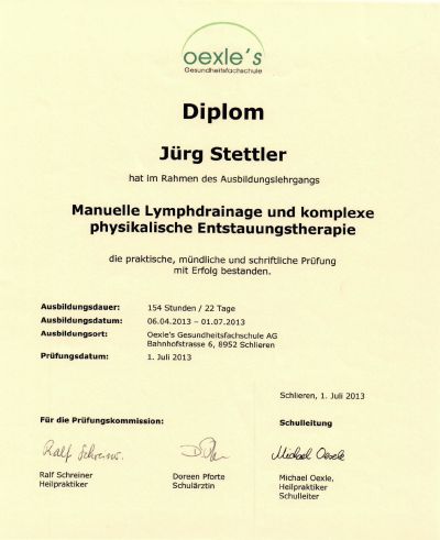 Diplom: Manuelle Lymphdrainage & KPE